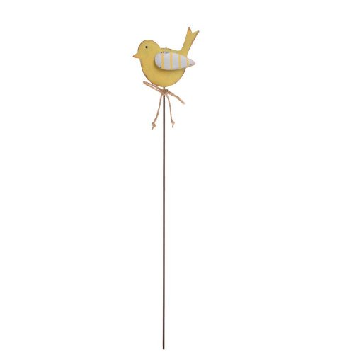 Zápich vtáčik žltý kov 37*7,5*3cm