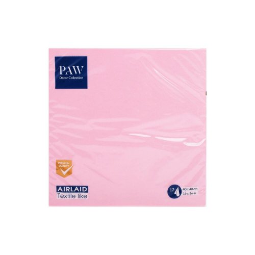 Aand009104 servítky 40x40cm/12ks airlaid unicolor - svetlo rúžové