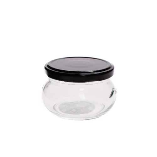 Pohár 150ml sklo/ viečko čierne *2363