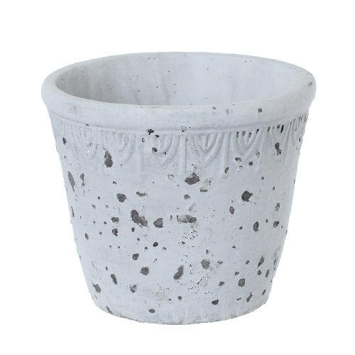 Obal cement antique grey d13.5*h11.5cm