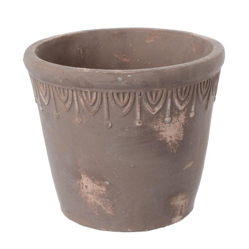 Obal cement brown d15.5*h13.5cm