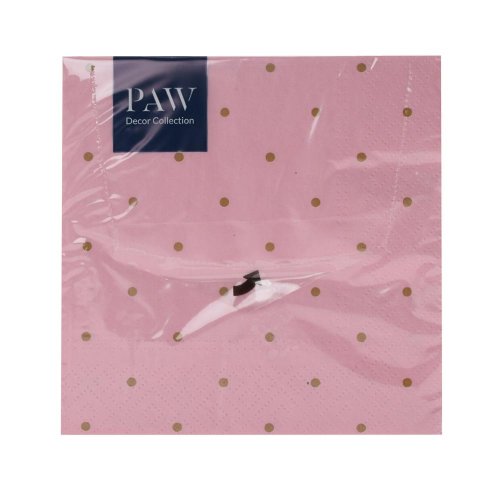 Sdl144004 servítky 33x33 cm/20ks/3vrst.  golden dots light pink
