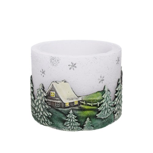 Zimný domček lampion biely