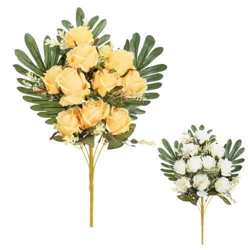 Kytica ruža, zeleň mix/2f 55cm