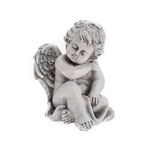 Anjel sediaci sivý 11*9*14cm