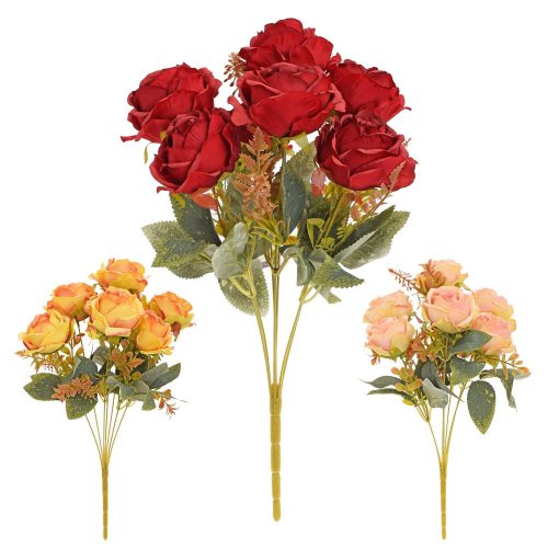 Kytica ruža x7 43cm mix/3f