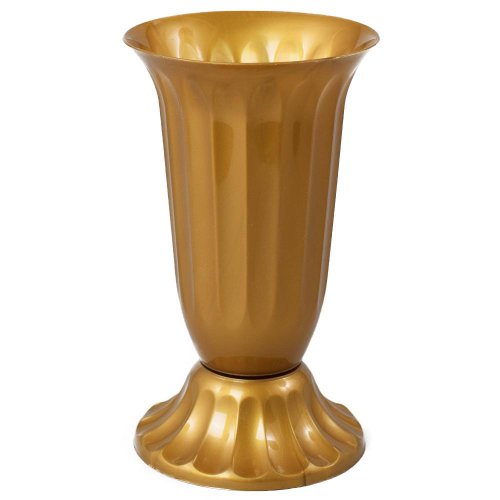 063 váza uh vrúbkovaná 15  zlatá /16xv29,5cm/