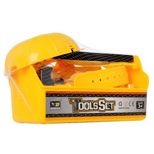 Kufrík s náradím, prilbou v sieťke