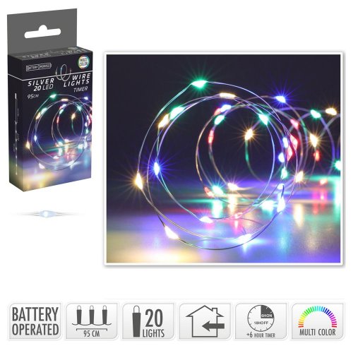 Led svetielka /20/ na drôtiku/bater./multi/ind/timer//ax9732100 - Vianočné osvetlenie
