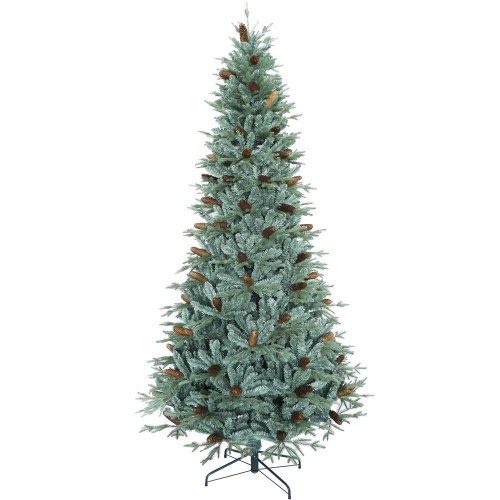 Vianočný stromček strieborny so šiškami 240cm pe/pvc