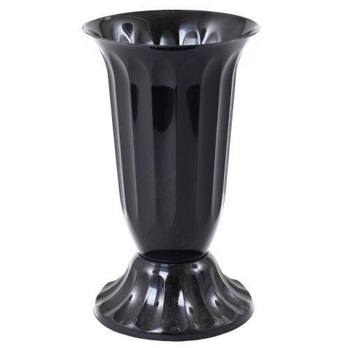 061 váza uh vrúbkovaná 22 čierna /22xv46cm/