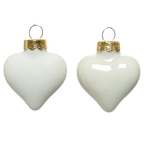 Srdce s/12 smalt/matná/lesk zmes biele /2x4cm/pr.4,5