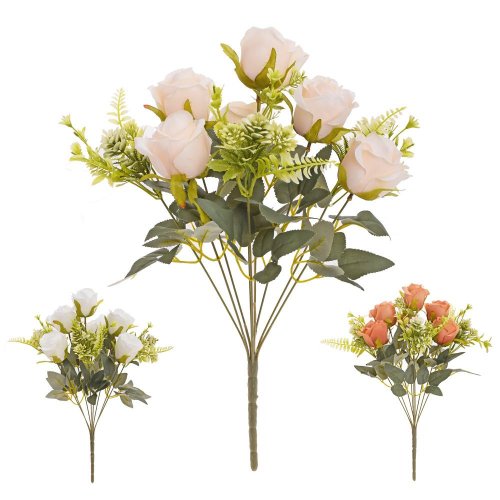 Kytica ruža, zeleň mix/3f 45cm