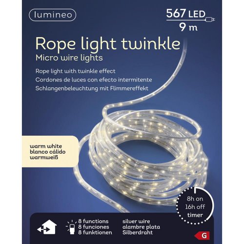 Led hadica mikro 8funk/eter/trbk. efekt /9m - Vianočné osvetlenie