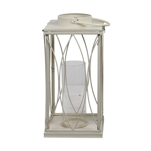 Lampáš štvorec kov krémový  m