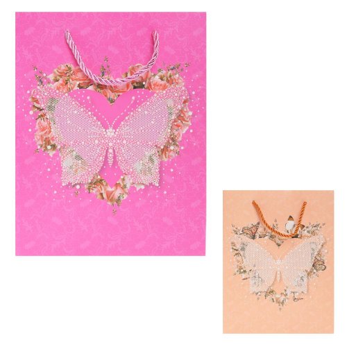 Darčeková taška s 23*18*10cm motýle glitter