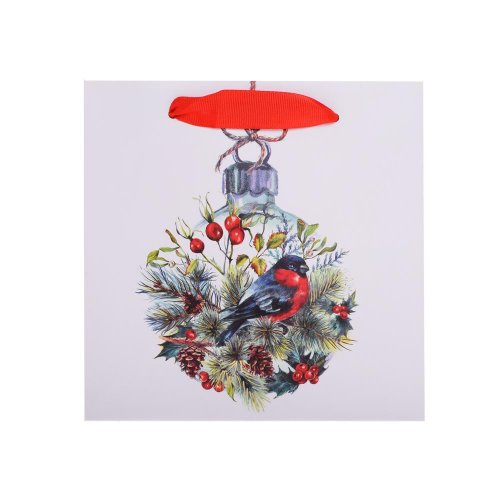 Agb2017810 taška darč. .v17x17+6cm chilling bird sq - Umelé kvety