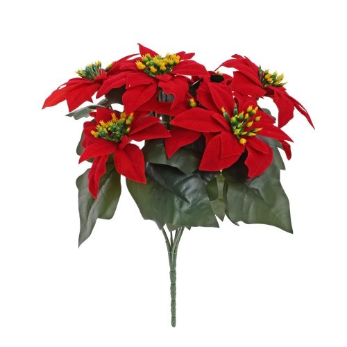 Kytica vianočná ruža červená 28cm - Umelé kvety