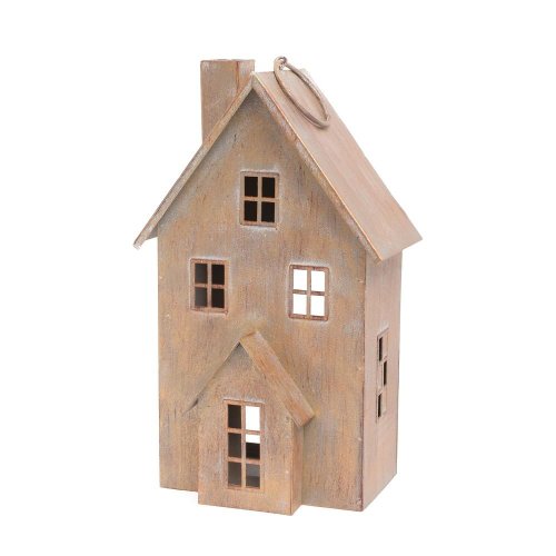 Domček hne/zla plech 20*12*8,5cm - Vianočné dekorácie a ozdoby