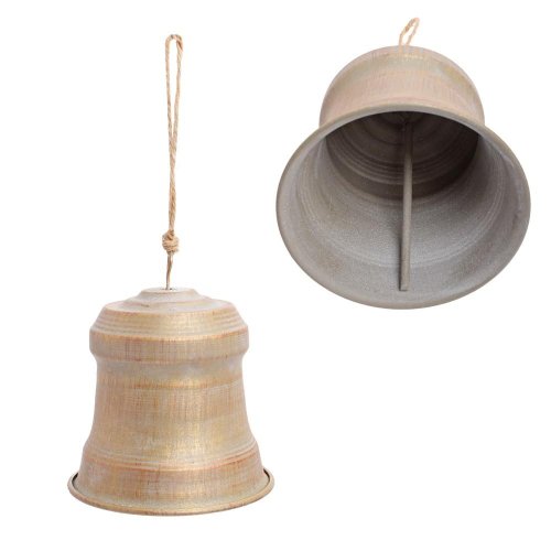 Záves zvonček hne/zla plech 12,5*12,5*12,5cm - Vianočné dekorácie a ozdoby