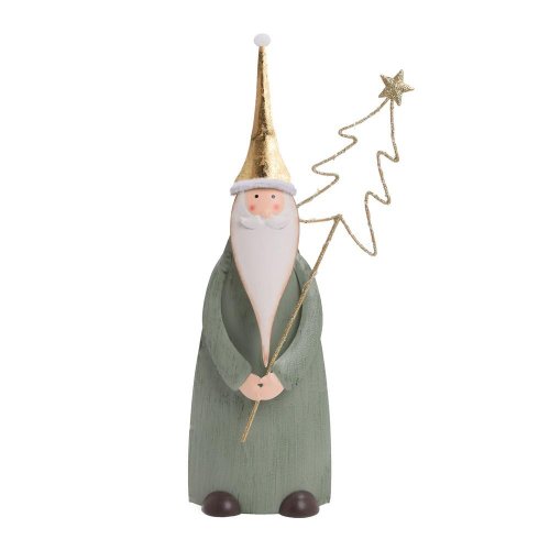 Santa so stromčekom bie/zla/zel led plech 31,5*9,5*5cm