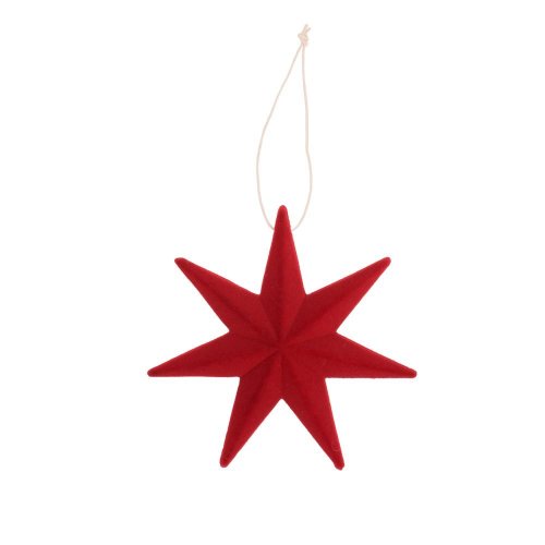 Záves hviezda červená drevo 15,5*15,5*3,2cm - Vianočné dekorácie a ozdoby