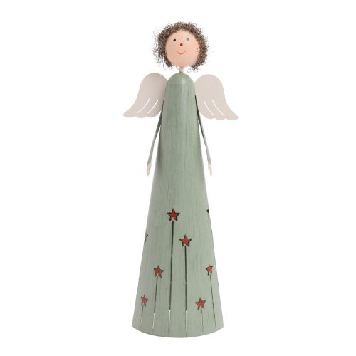 Anjel zel/bie plech 28,5*11*8,5cm - Vianočné dekorácie
