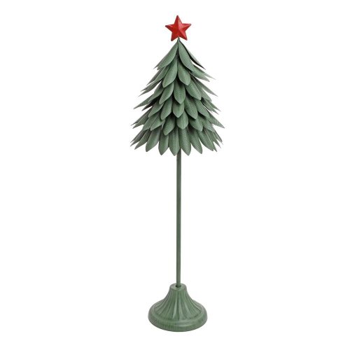 Stromček zel/čer plech 53*16*16cm - Vianočné dekorácie