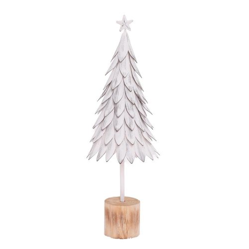 Stromček biely plech 41*13,5*6,5cm - Vianočné dekorácie
