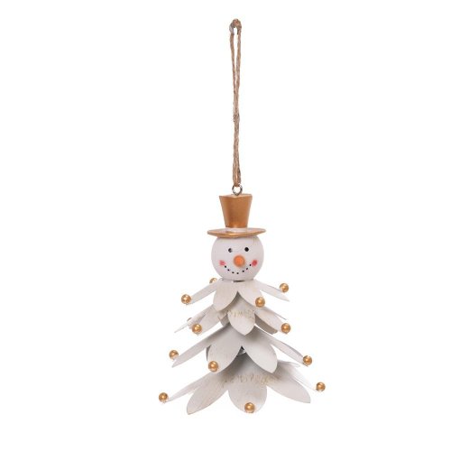 Záves snehulia bie/zla plech 11*9*9cm - Vianočné dekorácie