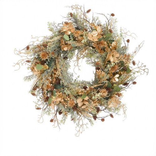 Veniec tuja,zeleň zla/zel,šišky 55cm - Vianočné dekorácie