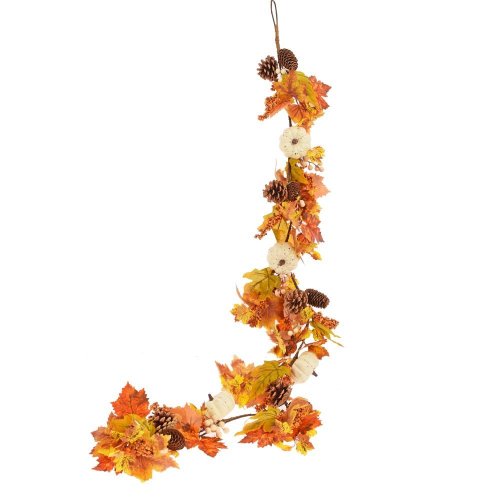 Girlanda lístie,tekvice hne/žlt 160cm - Umelé kvety