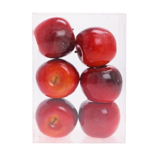 Jabĺčka červené box s/6 8cm - Jesenné dekorácie