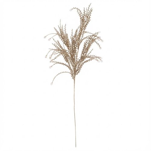 Konár tráva šampaň, kryštáliky 75cm - Vianočné dekorácie