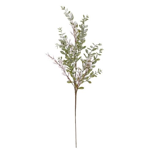 Konár zelené lístie, kryštáliky 70cm - Vianočné dekorácie