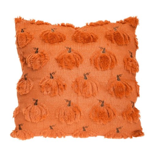 Vankúš vzor tekvica tehlový textil 45*45*10cm