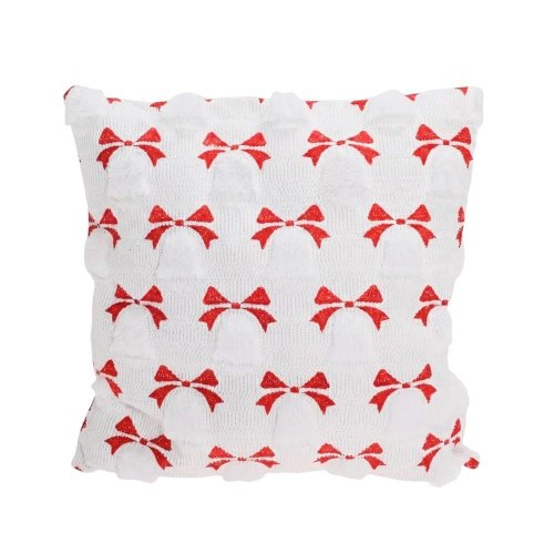 Vankúš vzor zvončeky bie/čer textil 45*45*10cm