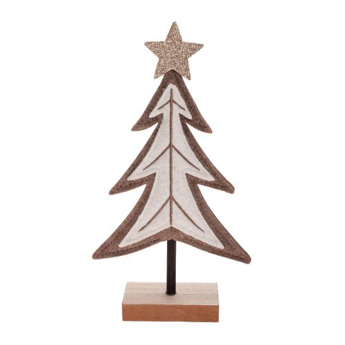 Stromček hne/kré flis 16,5*5*30cm - Vianočné dekorácie
