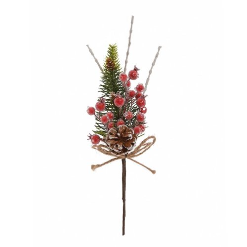 Zápich čečina, šípky, šiška 38cm - Vianočné dekorácie a ozdoby