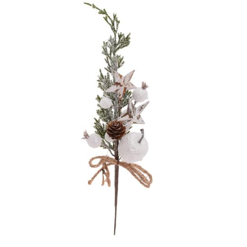 Zápich čečina,jablko,hviezda zel/bie 35cm - Vianočné dekorácie a ozdoby