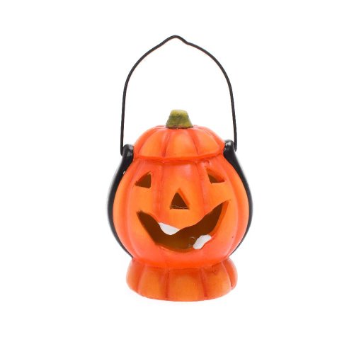 Tekvica lampášik oranžový led keramika 8*7,5*10cm - Vianočné dekorácie