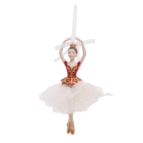 Záves baletka čer/kré poly 8,5*6,2*17cm - Vianočné dekorácie a ozdoby