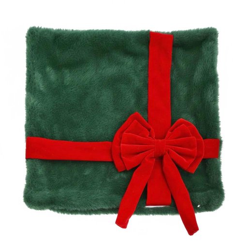 Obliečka na vankúš zel/čer textil 43*43cm - Vianočné stromčeky