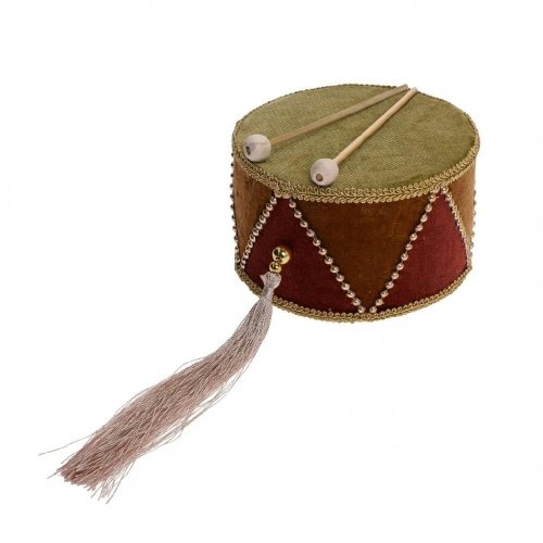 Záves bubon zel/teh/zla zamat textil 15*11*36cm
