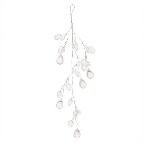 Záves strieborný, diamanty,kryštáliky  35cm - Vianočné dekorácie