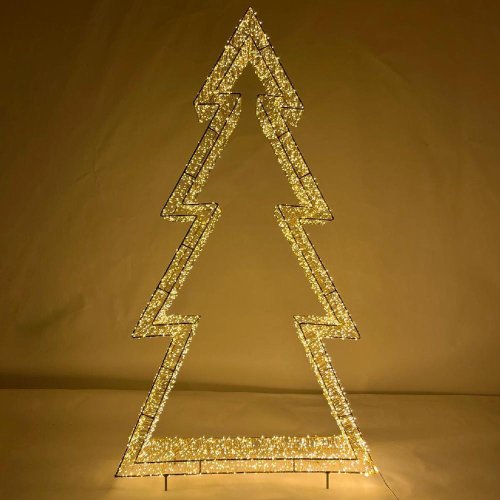 Stromček zlatý 9600 micro led, teplé svetlo, ip44,kov 150cm