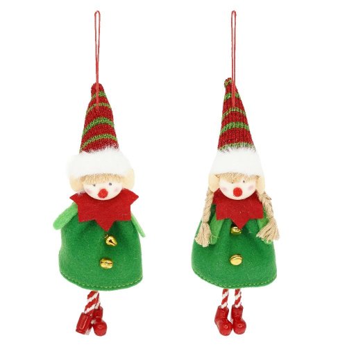 Záves elf zel/čer mix/2 textil 7*3*17cm - Vianočné dekorácie a ozdoby
