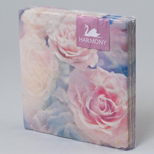 193f33-3 servítky harmony potl. 33x33cm/3vr/20ks gentle roses
