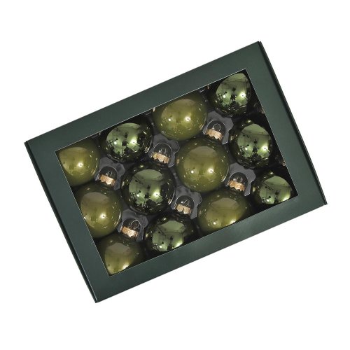 Guličky zelený opal lesk sklo s/12 57mm - Vianočné dekorácie a ozdoby