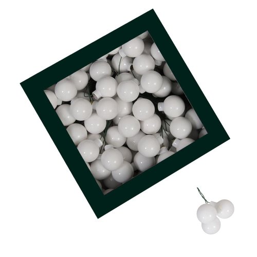 Guličky biele sklo s/144 25mm - Vianočné dekorácie a ozdoby